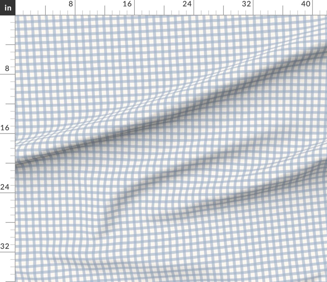 Modern Farmhouse Hand Painted Watercolor Check Texture Lines Stripes Soft Blue Plaid Gingham Rustic Country Playful Classic Kitchen Custom Printed Fabric by Spoonflower Various Fabrics by the Yard or Fat Quarter